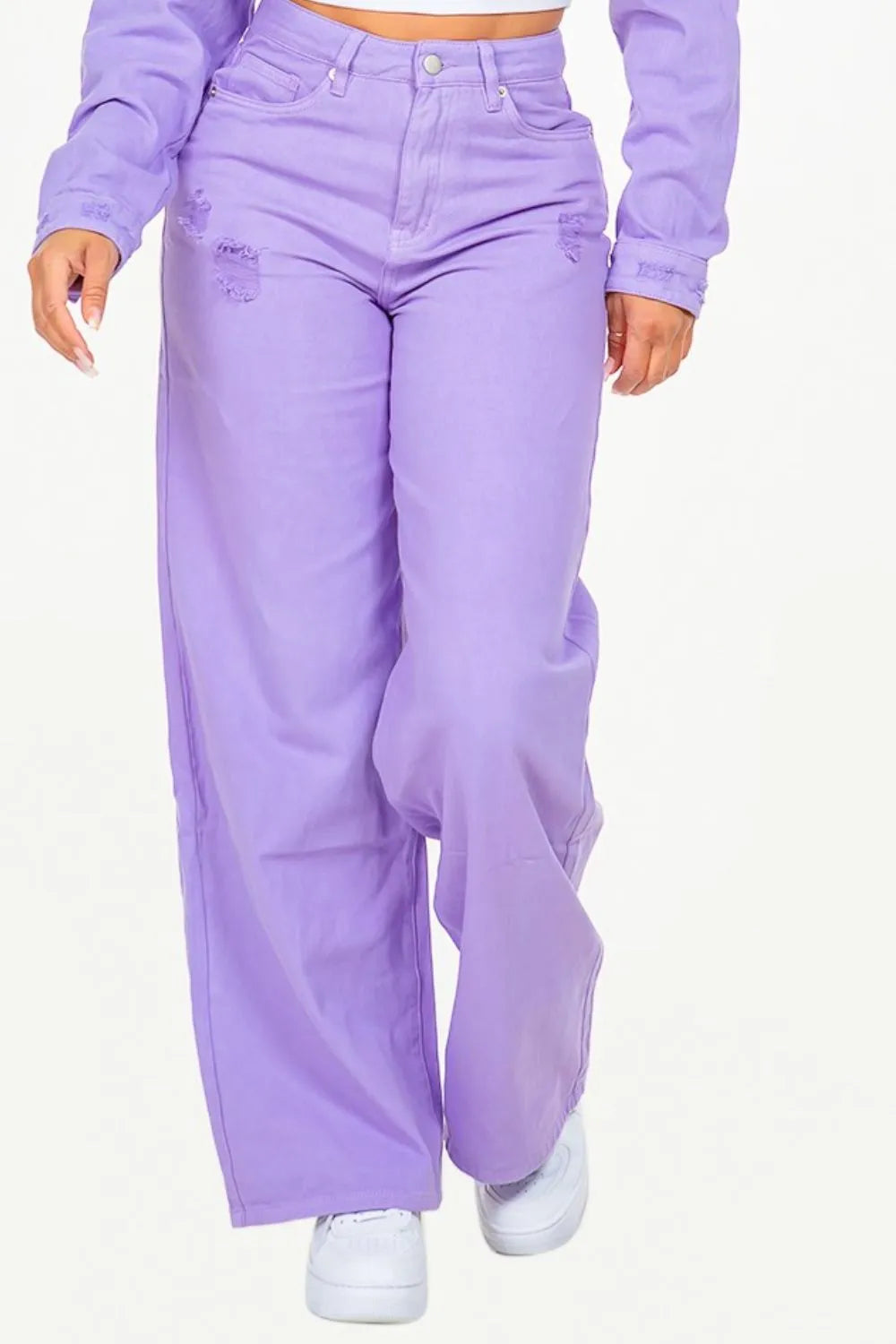 American Bazi High Waist Distressed Wide Leg Jeans c389d871-1300-493a-926a-c626a3e06914-Max