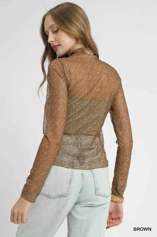 Nylon Lace Mesh Long Sleeve Top c38f91c0-9278-4b15-9dd6-42b29e87f1e5-Max-Origin