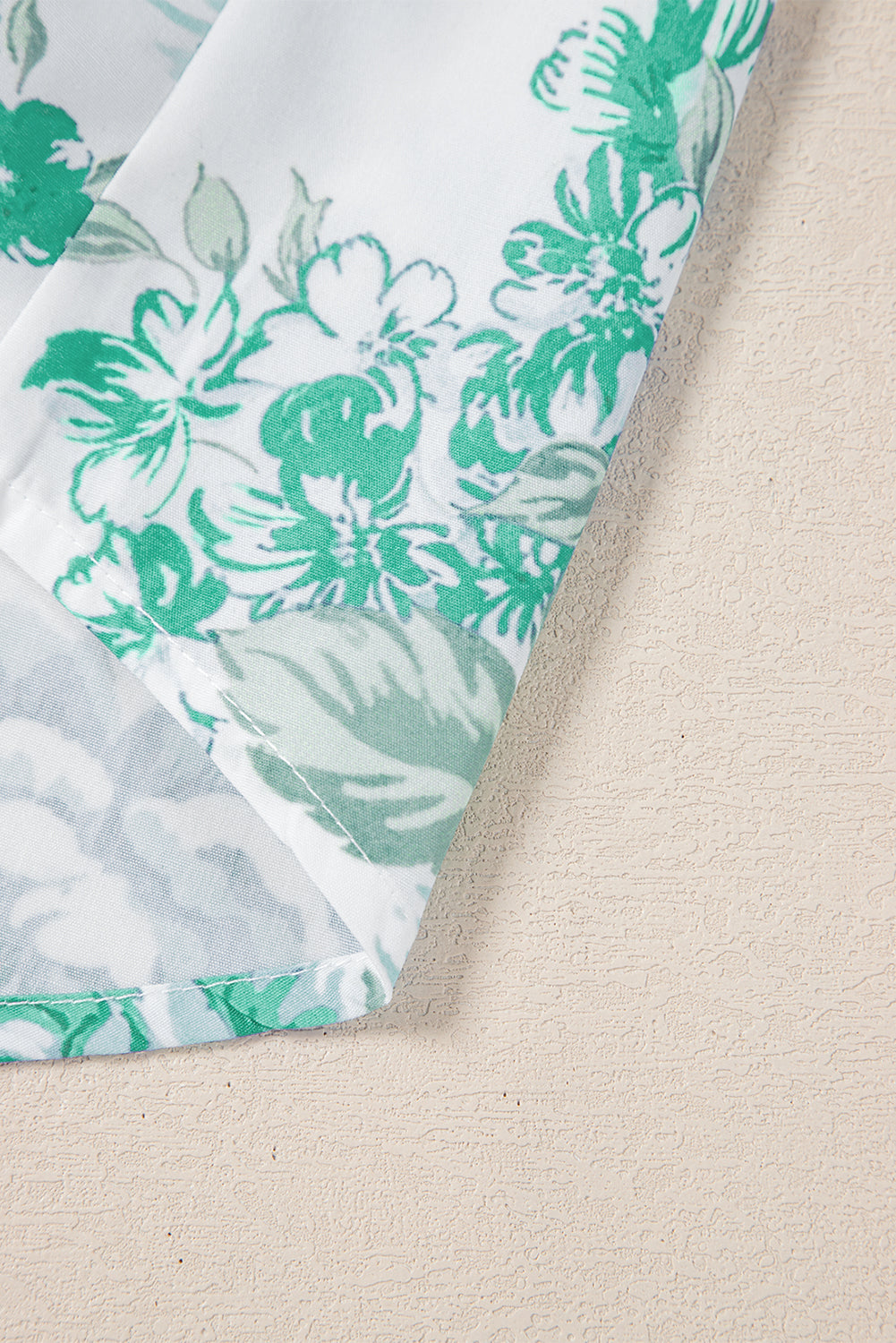 Sky Blue Floral Print Ruffle Sleeve Frill Shirt c391364084783d51