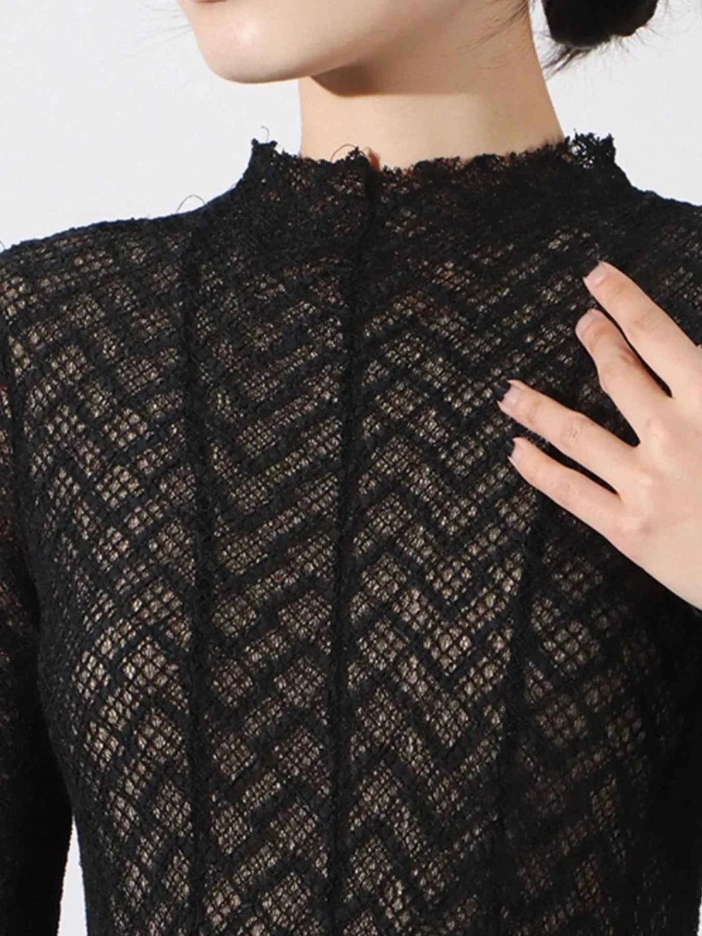 Lace Mock Neck Long Sleeve Dress c3921a45-71cd-4d46-8ff9-c8324c8d9918-Max-Origin