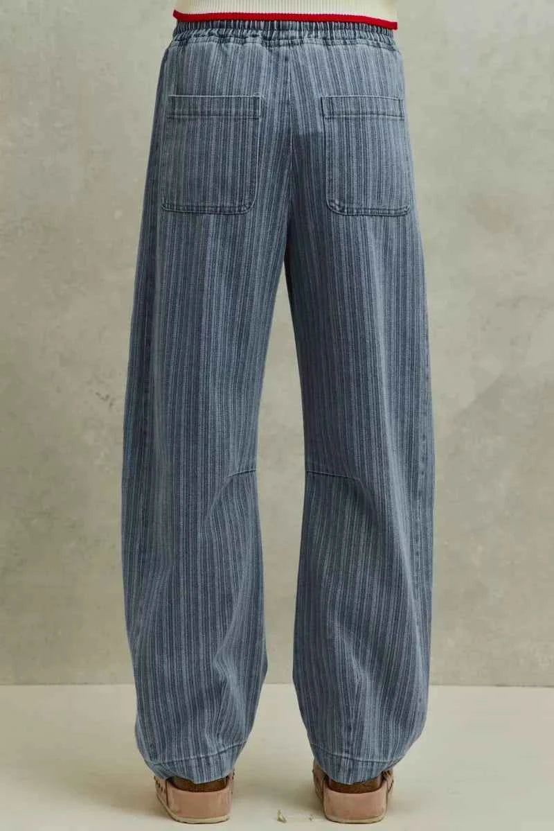 SO ME Stripe Denim Barrel Jeans Drawstring Waistband c39af50a9a034e1d9ab9af15f93109c6-Max-Origin