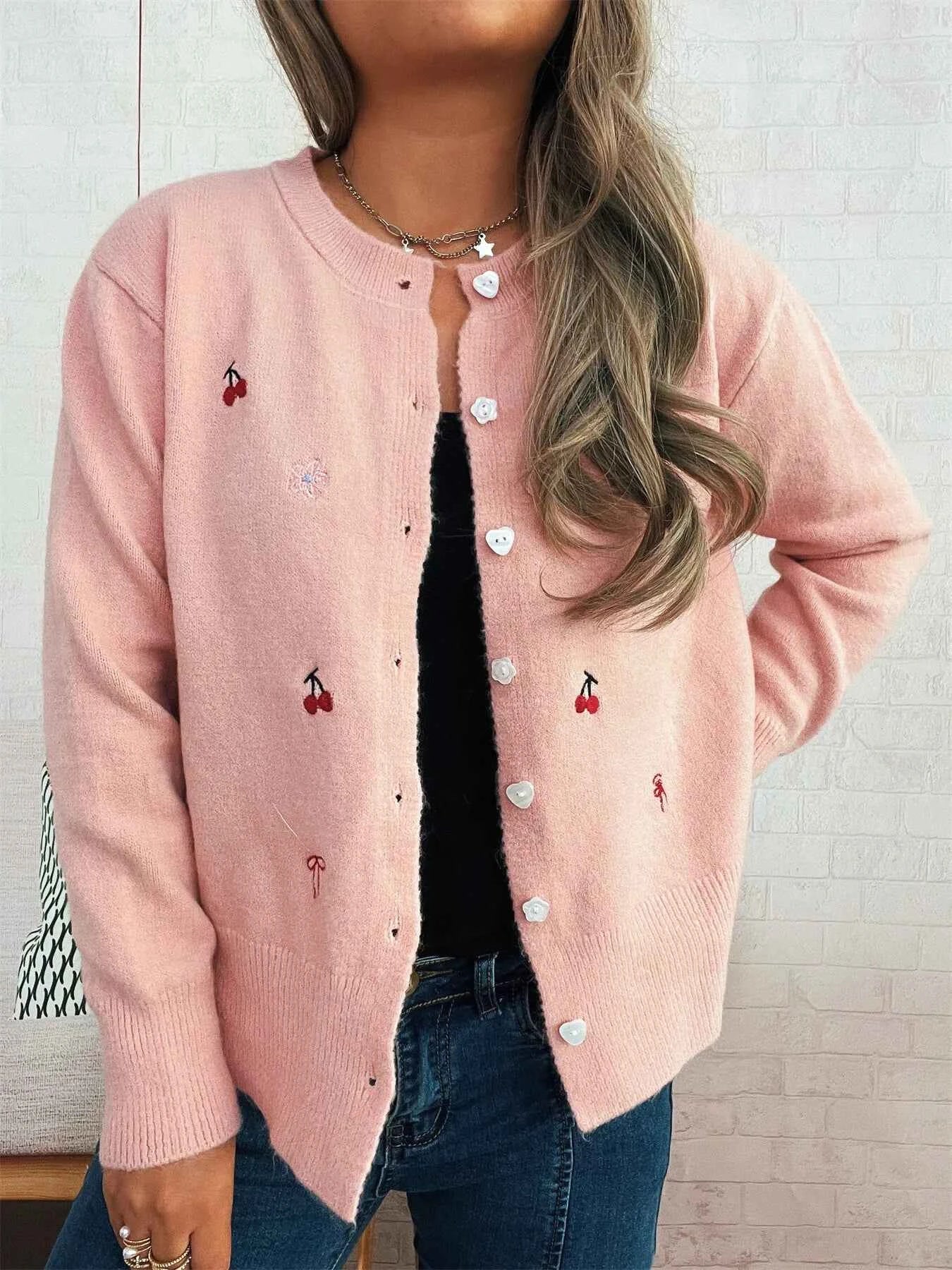 Ribbed Button-Front Knit Cardigan