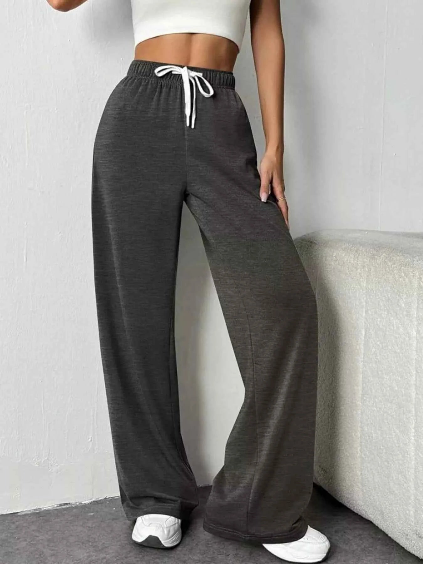 Drawstring Wide Leg Pants Dark Gray c39f07bc-7037-478b-97ac-f804fcaf70c9-Max-Origin