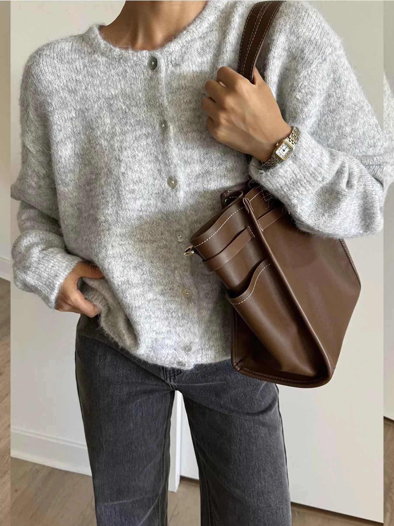 Button Up Long Sleeve Cardigan Gray c3deb0be31c040958c821b89d4154d3d-Max-Origin