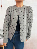 Polka Dot Button-Up Cardigan Gray One Size c3e271f7a73a451ebf01cfc56ef3f5ca-Max-Origin