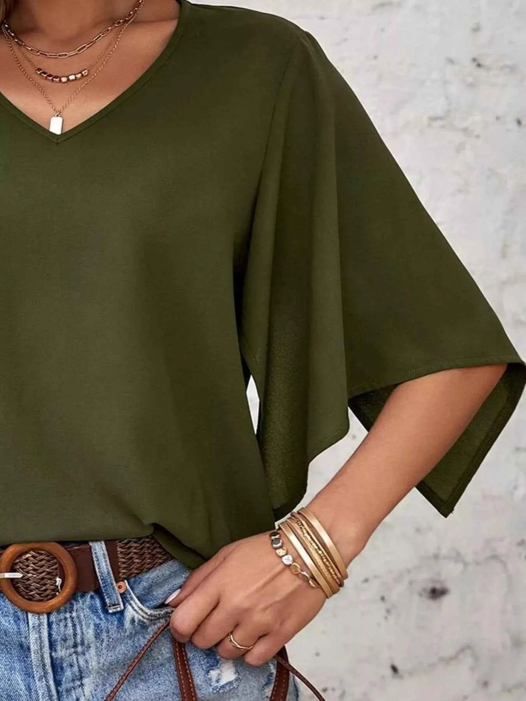 V-Neck Flutter Sleeve Blouse c3fa6f13-50f1-43b2-b2f7-3d21a6afaade-Max-Origin