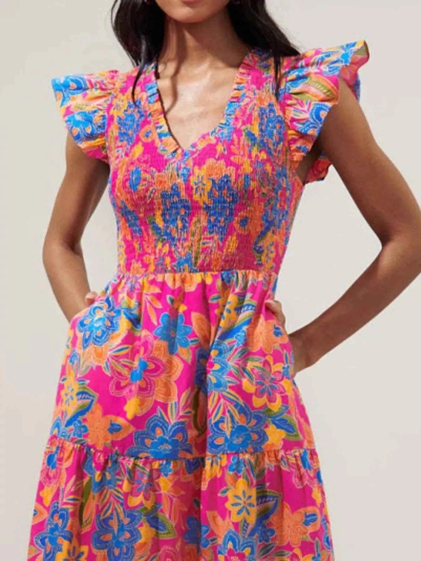 Ruffled V-Neck Tiered Midi Dress c4067085-bbbc-43b7-bdf5-c8c4ff862700-Max-Origin