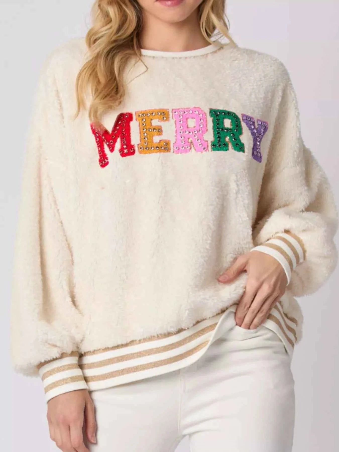 Rhinestone Merry Christmas Round Neck Sweatshirt c40c1635-f0e3-4094-9f01-5a763e87c9b1-Max-Origin