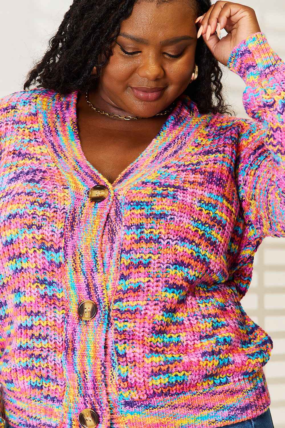 Angel Wings Woven Right V-Neck Long Sleeve Cardigan c40ecb8e3d224b609fb5b62b0a25a156-Max