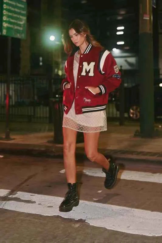 MABLE M Bomber Varsity Jacket with Patch Detail c411bdb3eec1417cb73842db098a0db1-Max-Origin