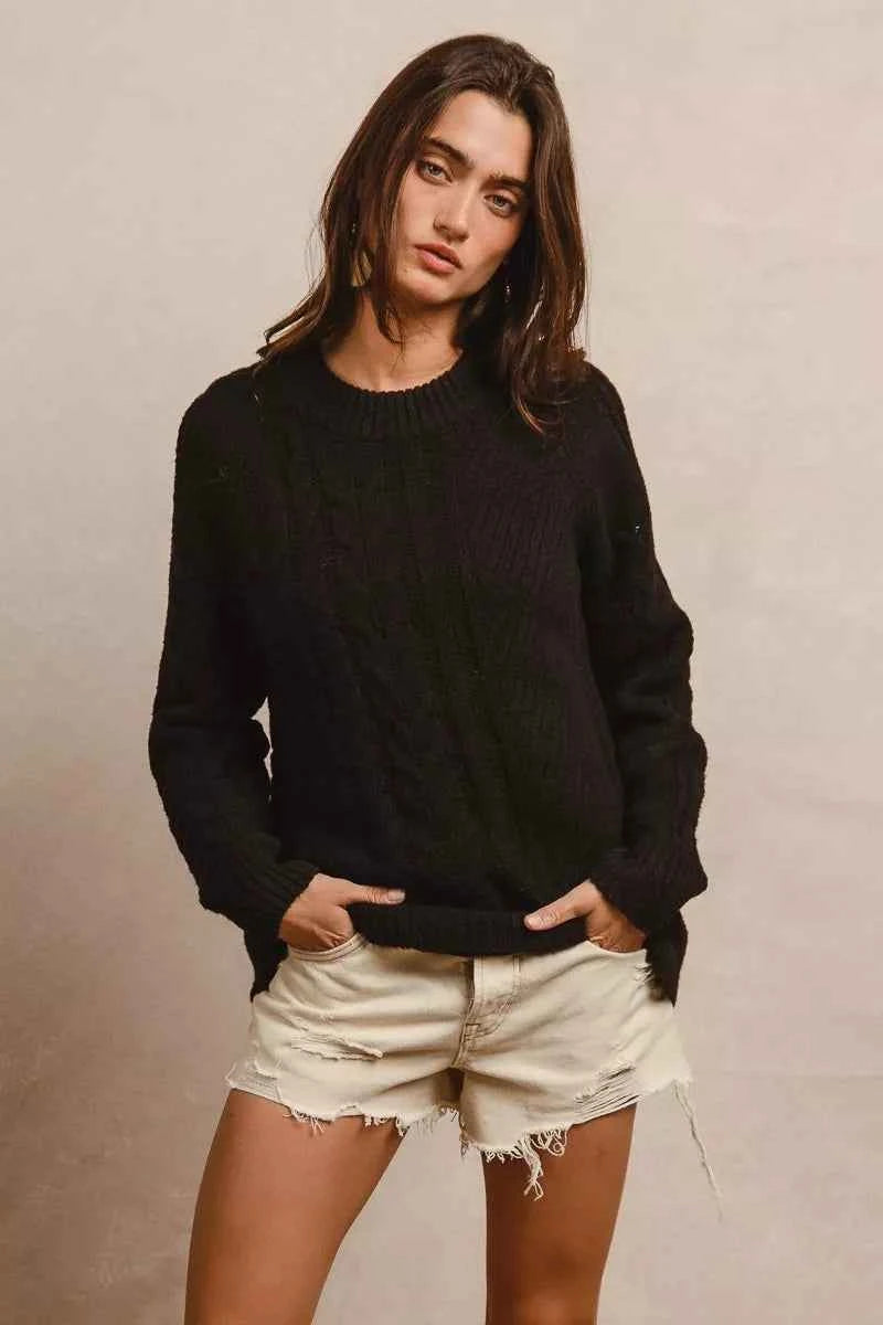 BiBi Twist Knitted Open Shoulder Sweater c4212ebc-b55f-4c28-9710-68cd9c499c4e-Max-Origin