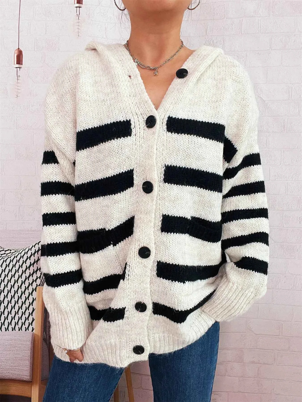 Striped Button-Up Hooded Cardigan c4259991e76a4f8281e36e18ddc88c18-Max-Origin
