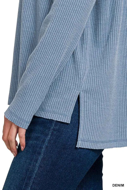 Ribbed Drop Shoulder Round Neck Sweater c4472f876c0442daa7c6ad88a7f62520-Max-Origin