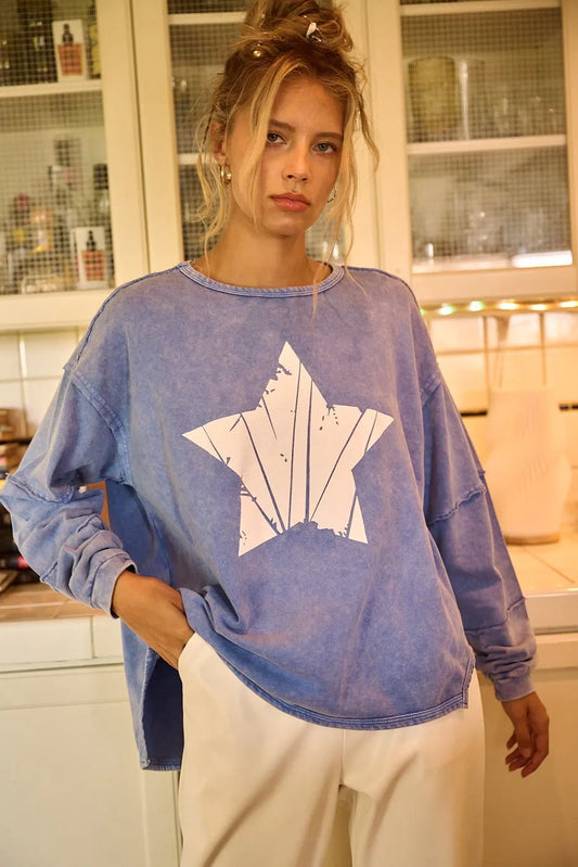 Star Graphic Mineral Wash Long Sleeve Top c44f0aac37404cd59fea4c2f827f3cbf-Max-Origin