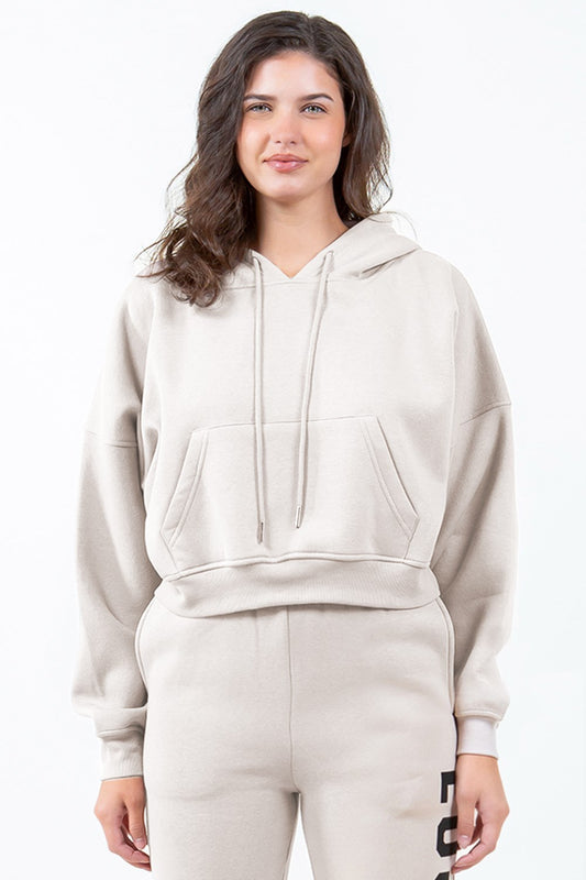 American Bazi Letter Graphic Long Sleeve Drawstring Cropped Hoodie c456ea6e-5d08-40c8-81bf-3481fdc1bb31-Max