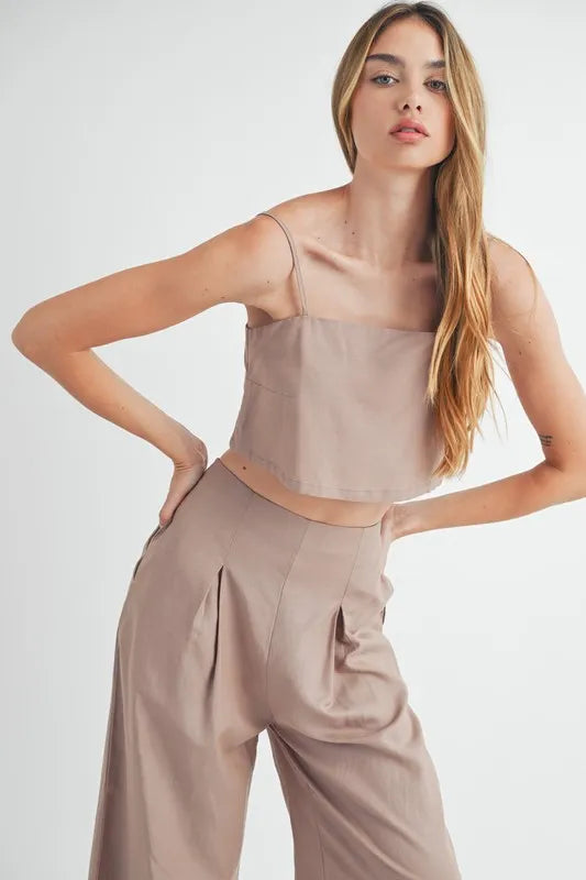 Linen Mix Crop Cami and Wide Leg Pants Set c45880f3027248deb3b77973b3704bc1-Max-Origin