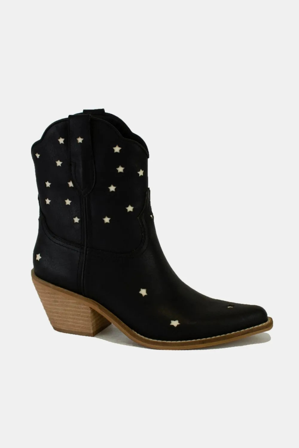 Beast Fashion Faux Leather Star-Shaped Cutouts Point Toe Boots c46963da-6b89-4a40-b551-962865fe8f9f-Max