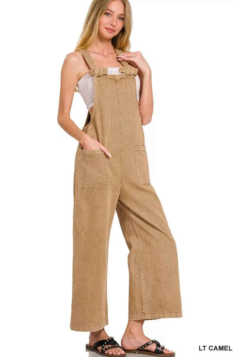 Washed Knot Strap Pockets Jumpsuit c4734b3e-bf4c-4a88-81b9-9a1ac2e93f04-Max-Origin