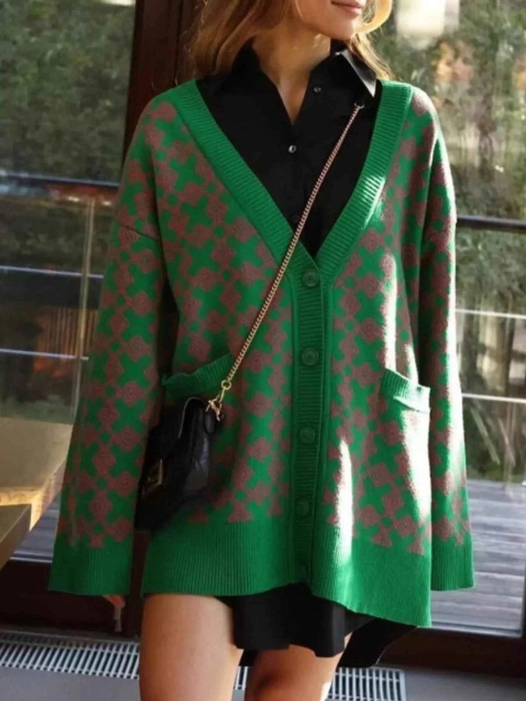 Geometric Pattern Button-Down Cardigan c480ce6b-f09f-46b9-9f41-86826d83e5c6-Max-Origin