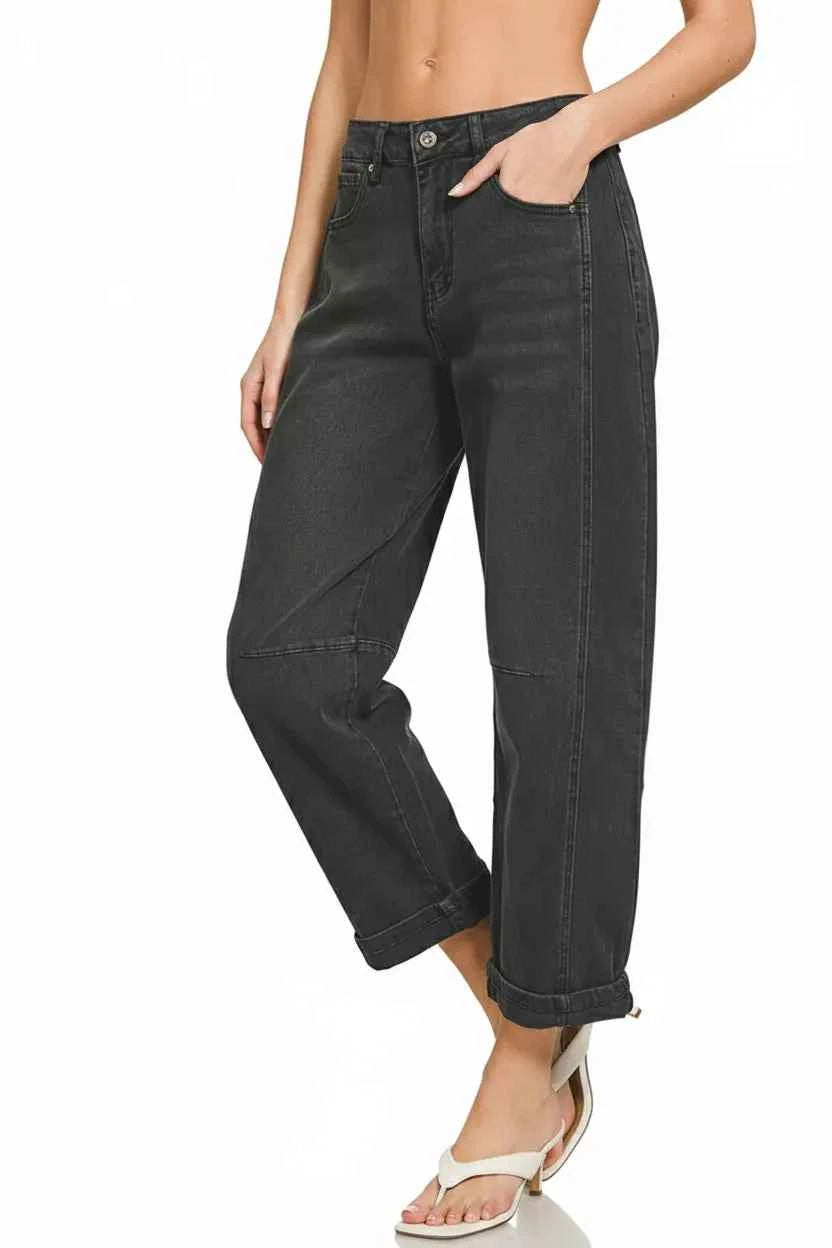 Zenana High Rise Barrel-Leg Cropped Jeans c48a9643-9997-43e8-b307-3867542b37ac-Max-Origin