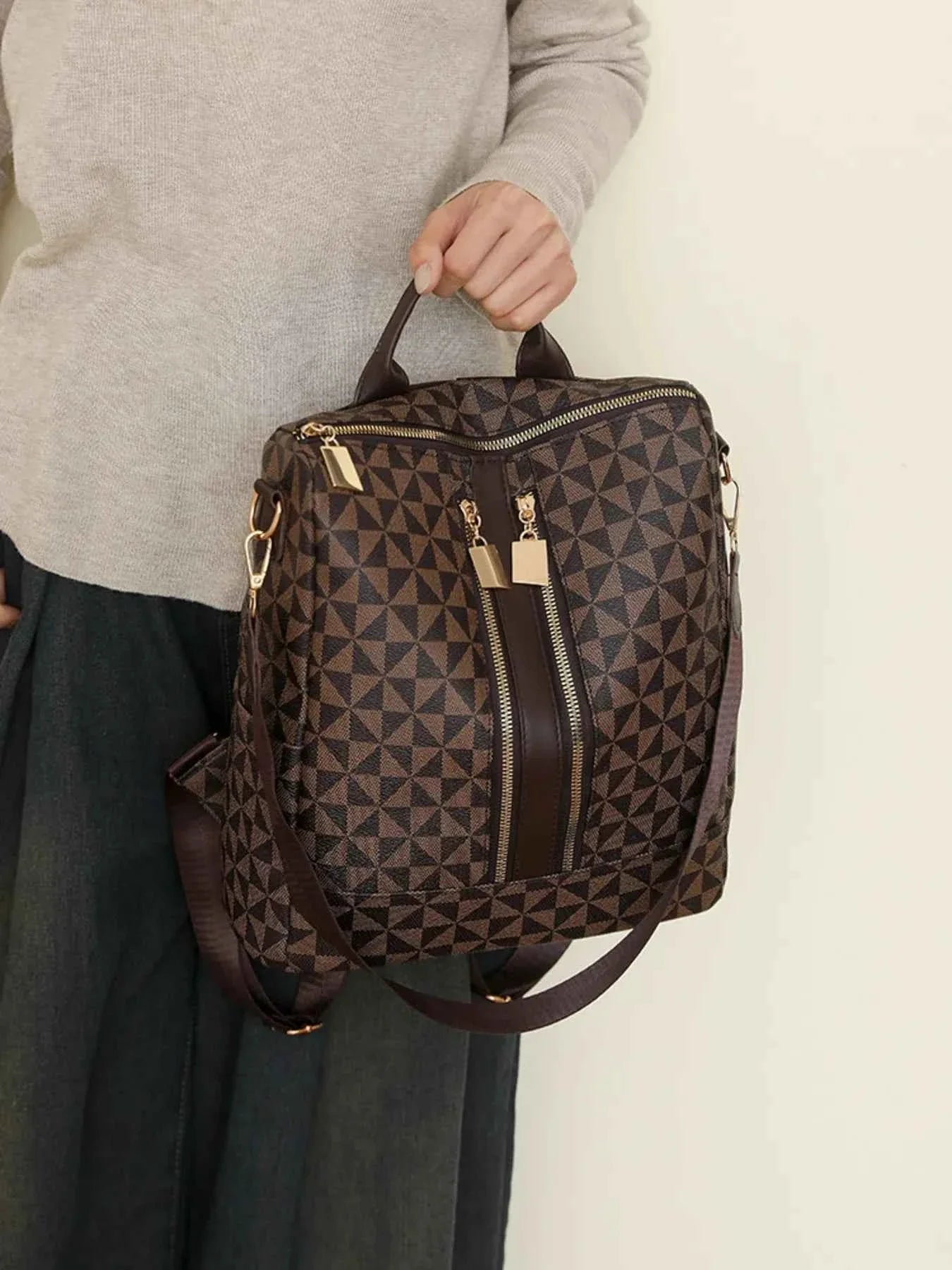 Geometric Pattern Backpack Bag c4ae57121e8f444ba20746781e0491ff-Max-Origin