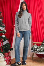 Burgundy Waffle Splicing Zip Up Front Button Hooded Jacket c4bd36c06226cdda