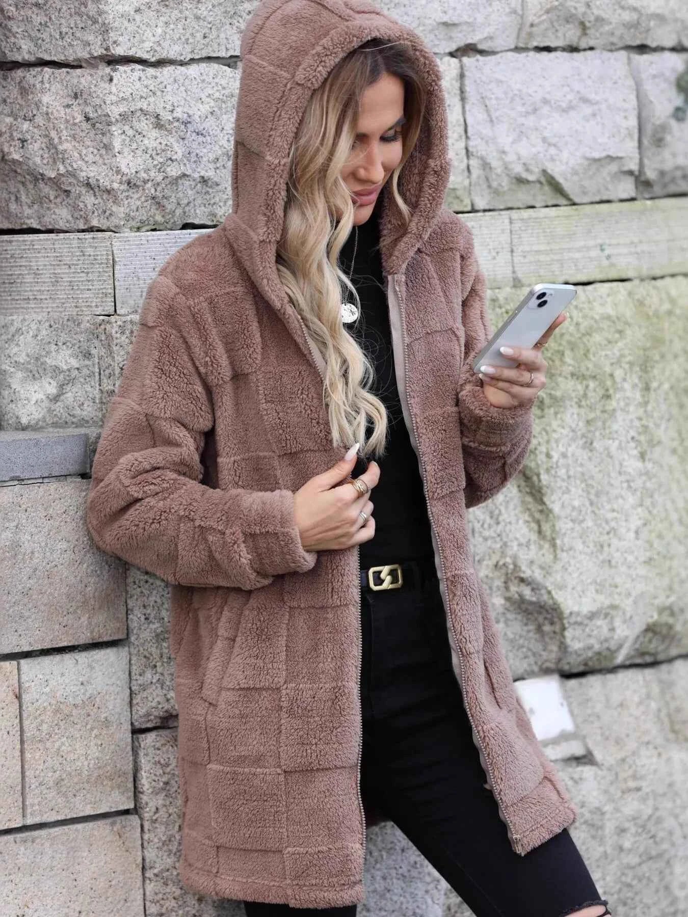 Fleece Zip Up Hooded Outerwear c4bf4519f48048359f585e0c81c419ec-Max-Origin