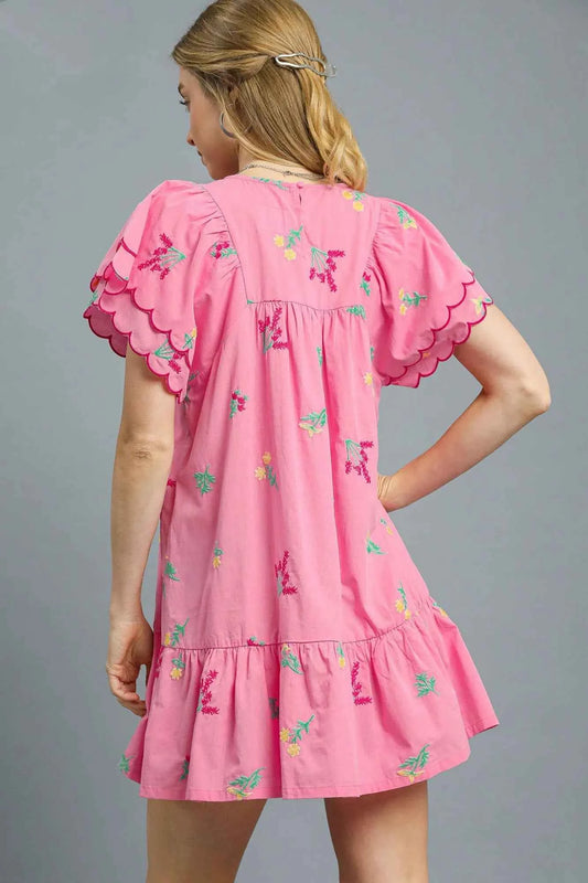 Floral Embroidered Short Sleeve Mini Dress c4c1afe6-3771-4d7a-8783-dba01d947f24-Max-Origin