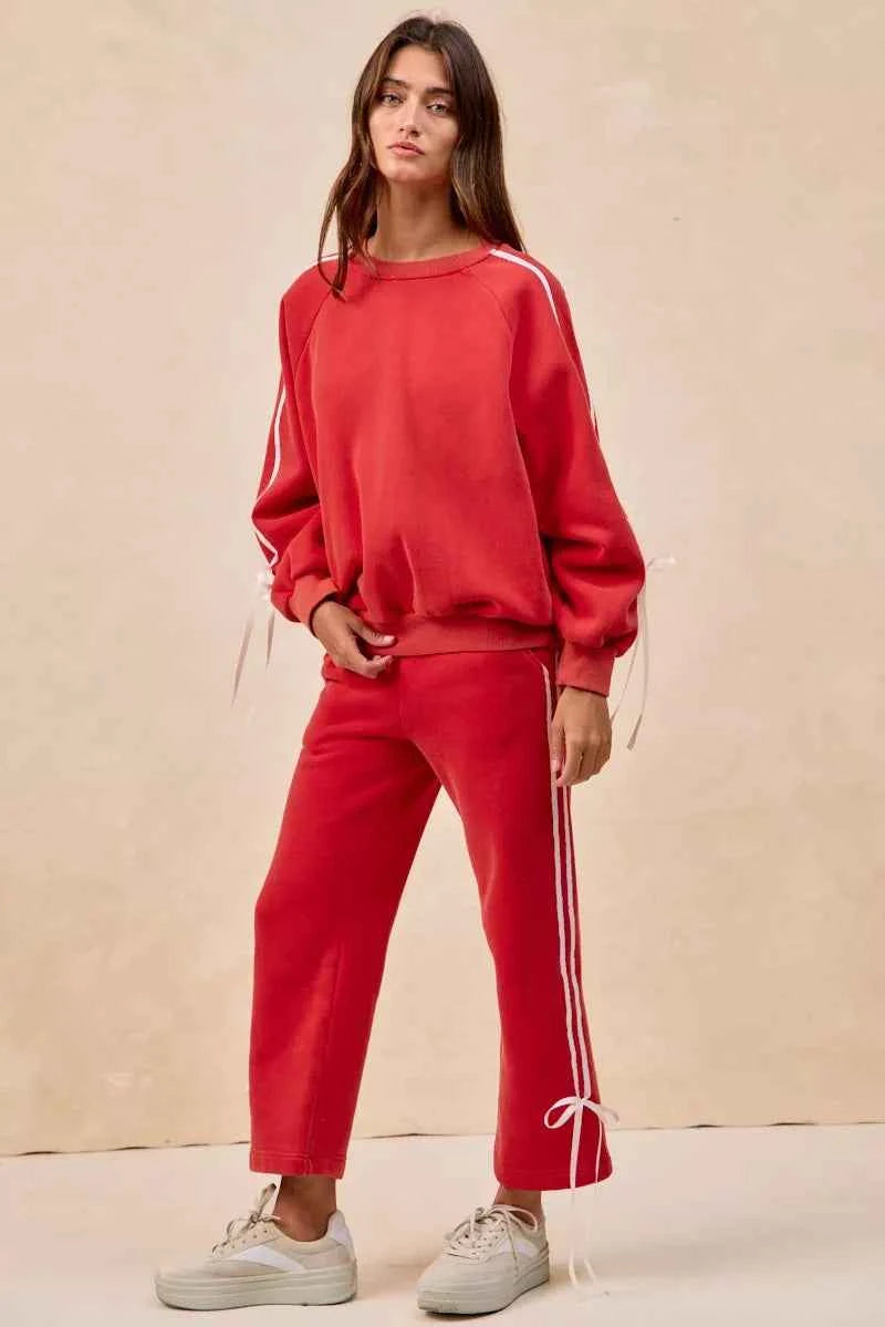 BiBi Side Lined Bow Details Fleece Sweatpants c4c24f97b38a438895a0c88457a3f852-Max-Origin