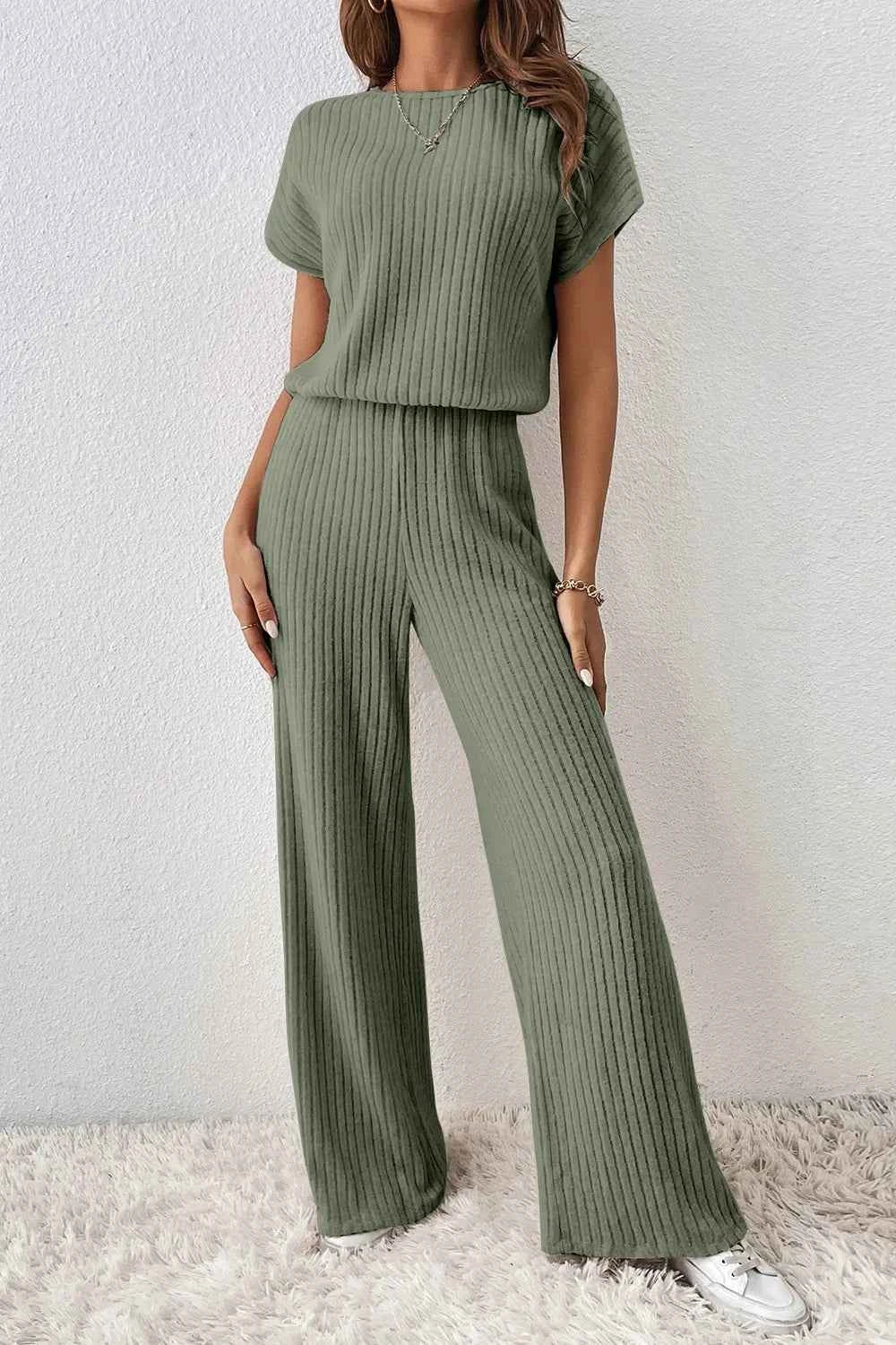 Ribbed Short Sleeve Wide Leg Jumpsuit c4c7a11a-6681-4be6-a12f-d0409e9d59f8-Max-Origin