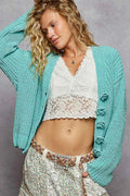 POL V-Neck Long Sleeve Cardigan with Exaggerated Buttons Aqua c4cd0df2-5af1-4b9f-8f02-8545adbf9268-Max-Origin