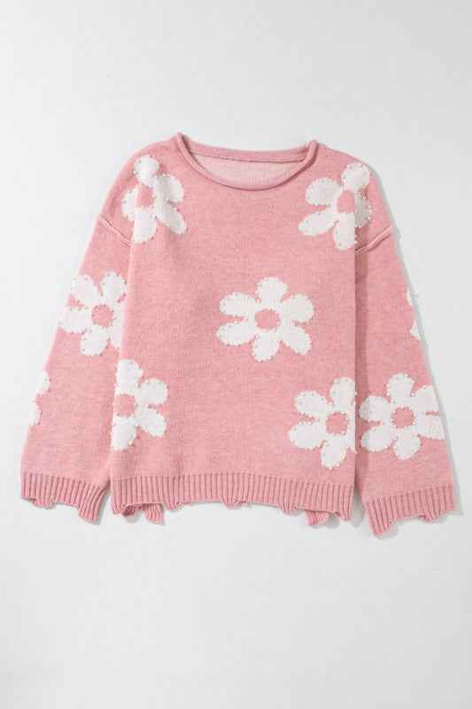 Valentine Heart and Floral Pearl Beaded Sweater c4d16fc9-4e64-4088-9f67-4af5a19f6abf