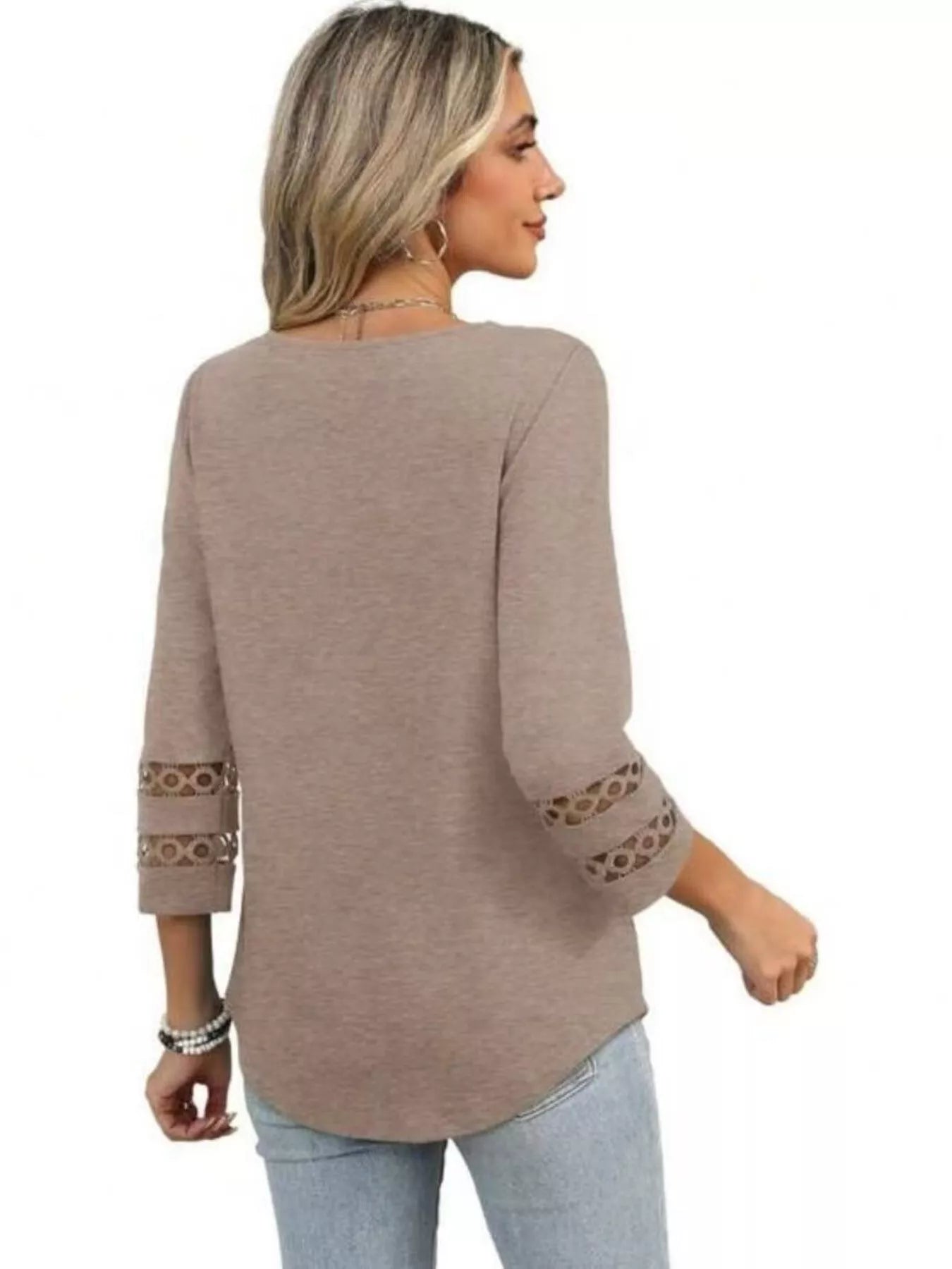 Full Size V-Neck 3/4 Sleeve T-Shirt Plus Size c4de56b821764189a24503a57cc2d390-Max-Origin
