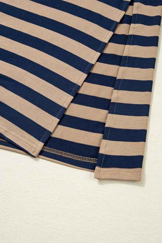 Stripe V-Neck Side Slit Maxi Dress c4fda853-5b0f-4b5b-9efd-709641dbf1c9