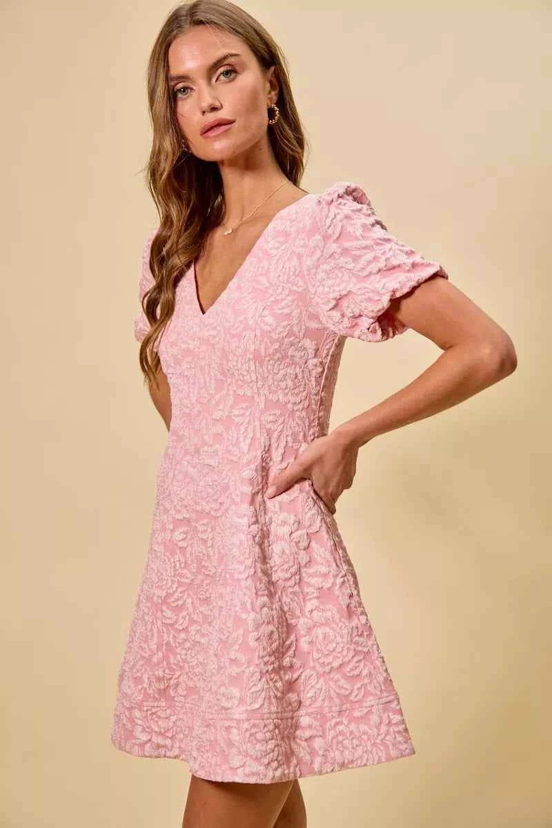 SO ME Floral Jacquard Fit And Flare Daily Mini Dress c4fed201b28f4cca81f6ae14c40d2aa0-Max-Origin