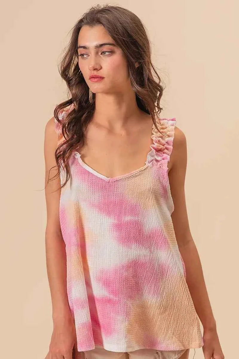 Tie Dye Printed Textured Woven with Ruffled c50049eea8914c43acf900424f863e06-Max-Origin