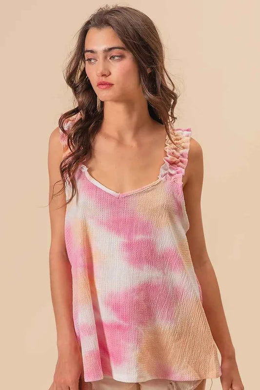Tie Dye Printed Textured Woven with Ruffled c50049eea8914c43acf900424f863e06-Max-Origin
