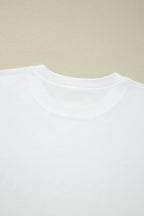 White Fake Two-Piece Lace Long Sleeve Drop Shoulder Tee c50219685ede127b