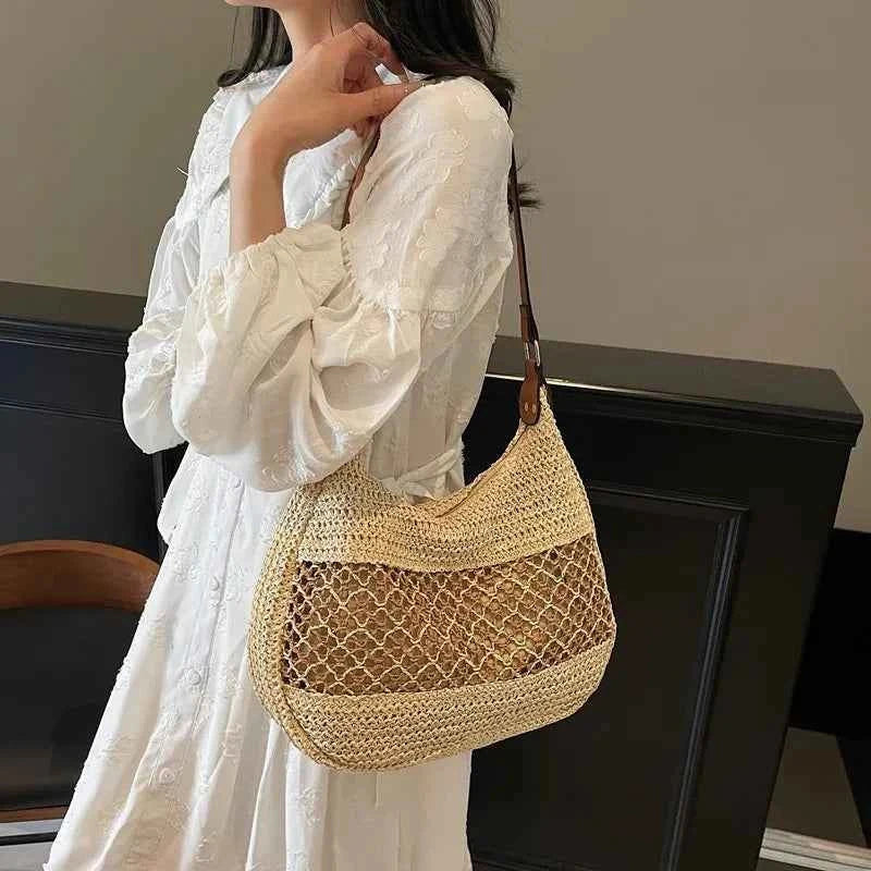 Woven Straw Crescent Shoulder Bag c502b7b88df64ca88add6bc3ec092b57-Max-Origin