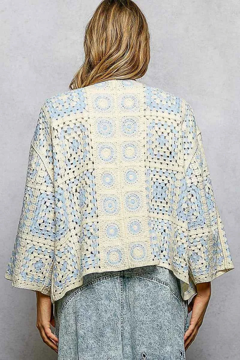 POL Open Front Crochet Cardigan with Granny Square Pattern c50f924a-1d75-4931-92ea-5fdef123d017-Max-Origin