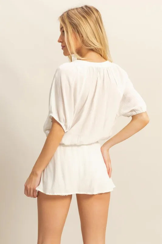 Drawstring Hem Short Sleeve Top and Skort Set c515459f-edd9-4c17-842d-e2a18b951366-Max