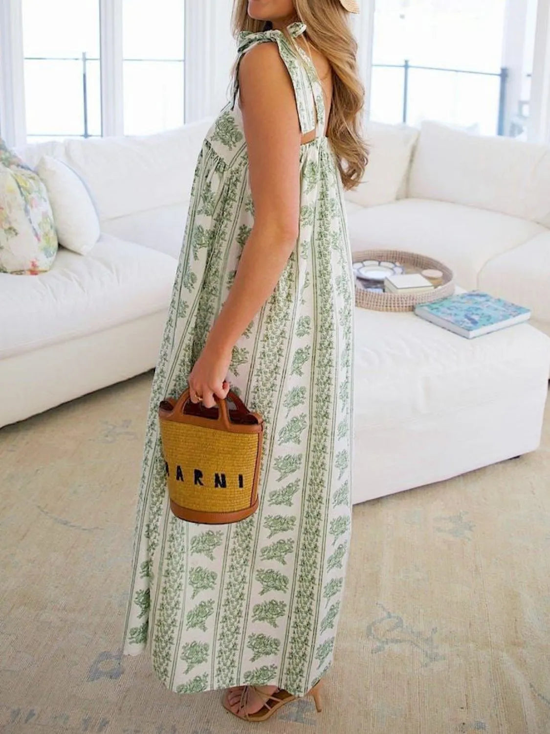 Printed Tie Shoulder Square Neck Midi Dress c51aff9c-9637-43ac-9fc4-4b315d1aa2cb-Max-Origin