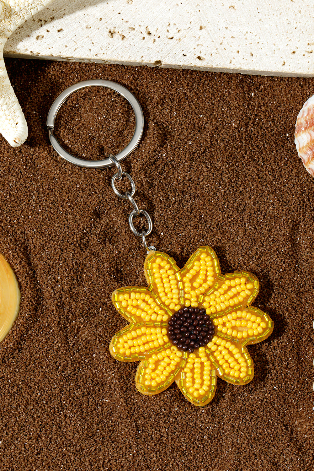 Yellow Cute Sunflower Beaded Keychain c5201166449f0fea