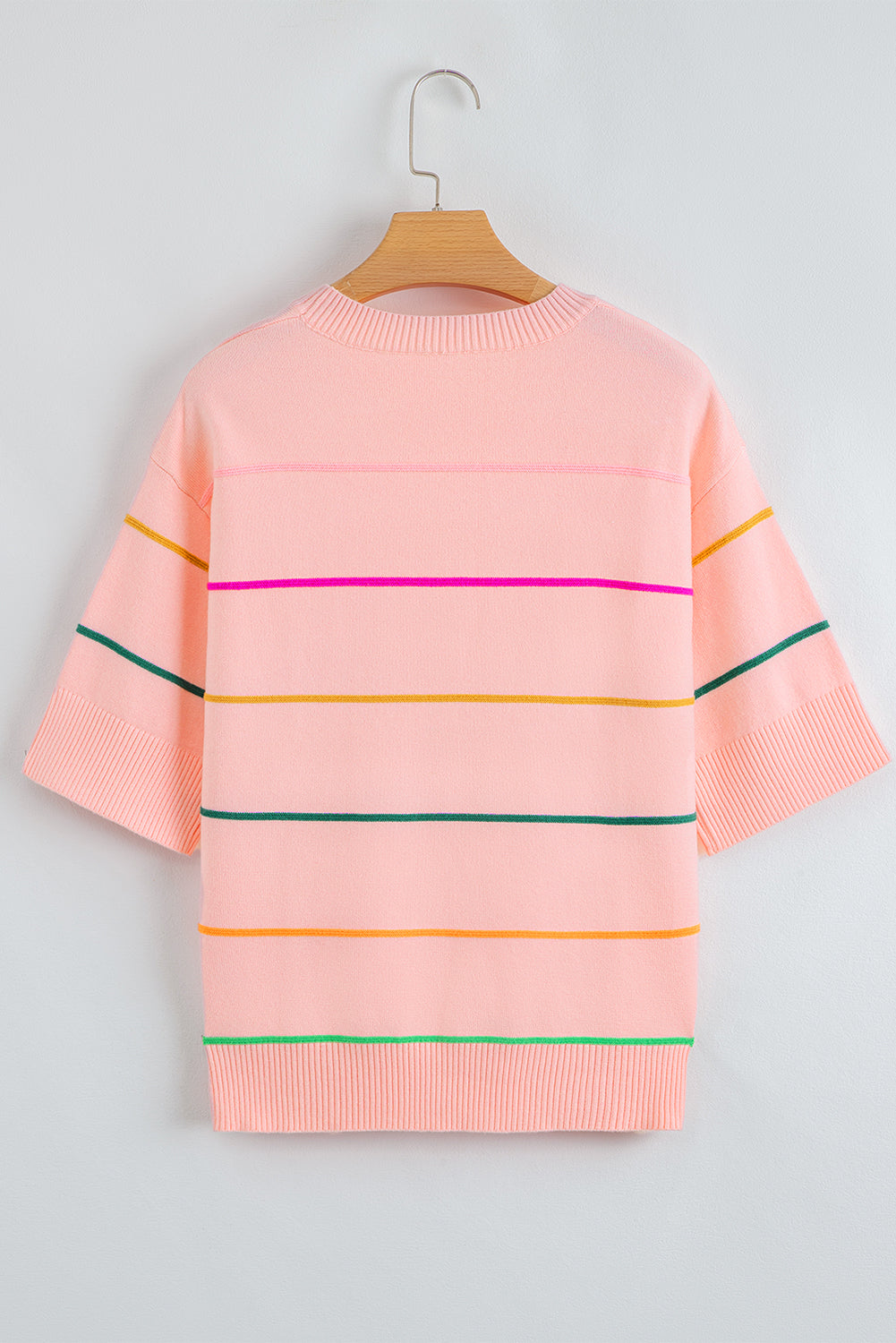 Orchid Petal Striped Half Sleeve Drop Shoulder Sweater c5263dde926df4d2