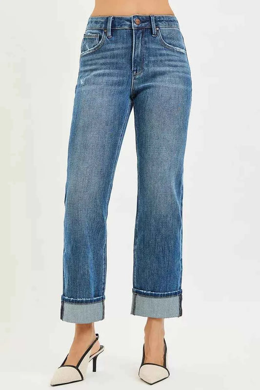 RISEN Full Size 4 Way Stretch Slouchy Straight Jeans with Cuffed Hem Plus Size c52f648e3fcc4418a8fd01f33629e50e-Max-Origin