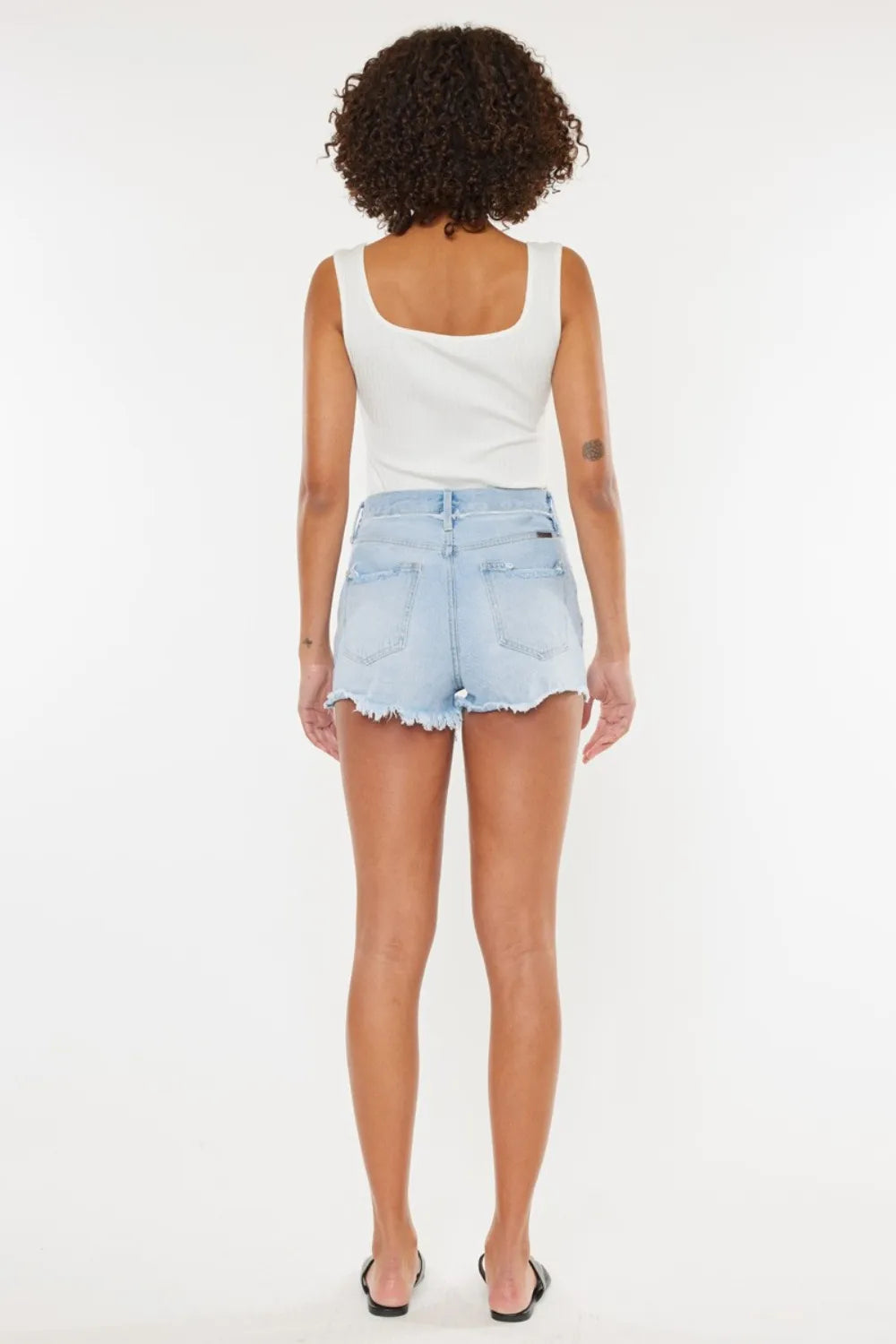 Kancan Distressed Button Fly Denim Shorts c53ad29d-62bf-4d16-98be-012452007e43-Max