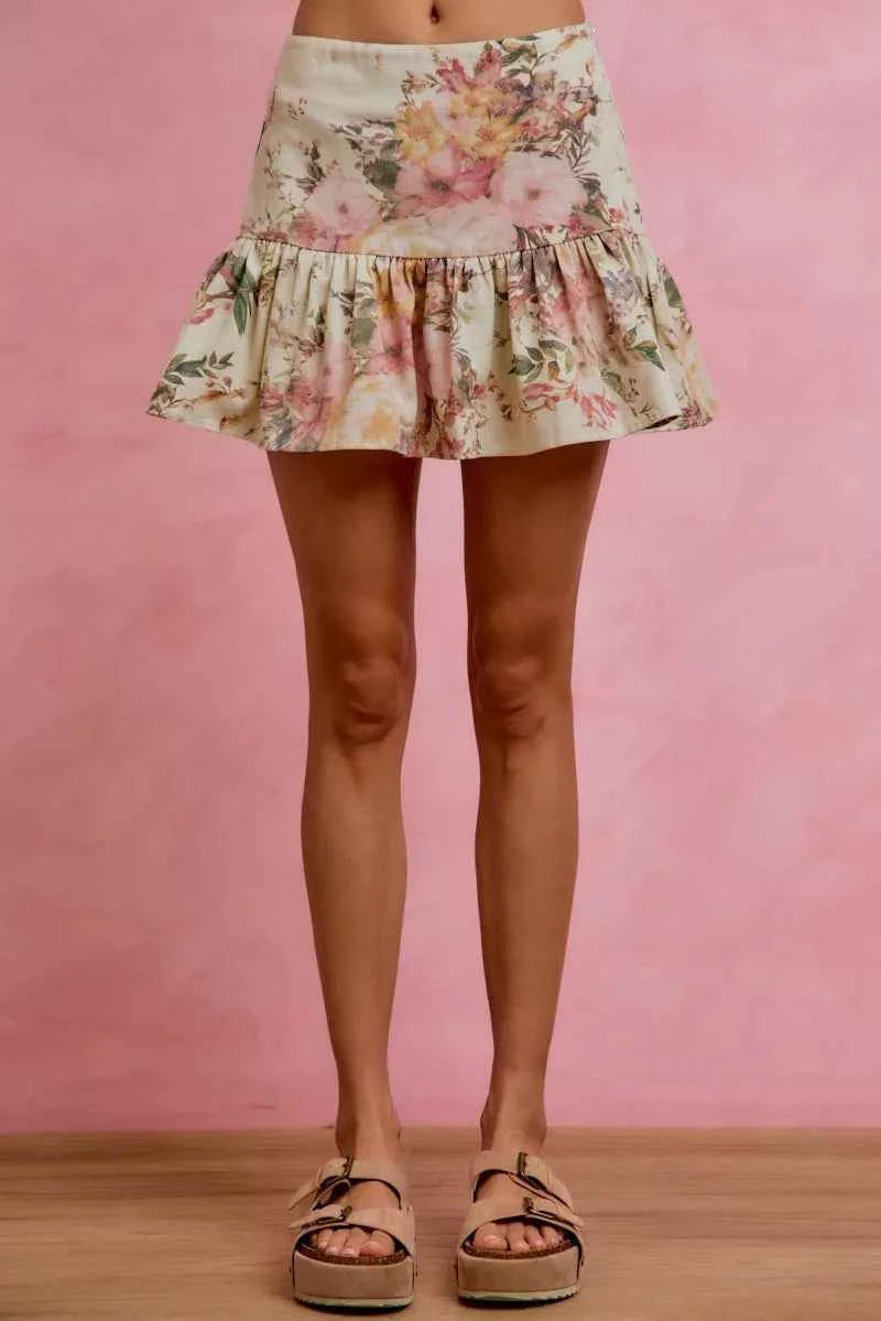 SO ME Floral Print Fit and Flare Mini Skirt c5629826ff174753ac6d0636a18354e8-Max-Origin