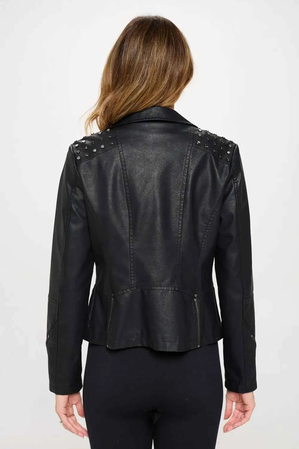 Coalition LA Studded Classic Moto Faux Leather Jacket c56a0dda-c937-421e-a8d8-d863f9fc418d-Max