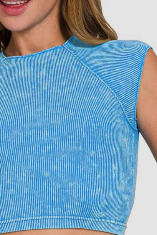 Ribbed Round Neck Cropped Top c56aa4be-36cc-4cb3-8a80-6071c25c7e0c-Max