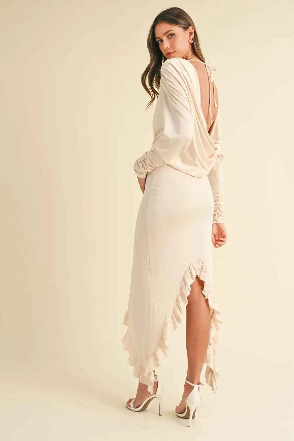 Mable Backless Asymmetric Ruffle Hem Dress c56b448f-87a9-432c-be8a-28093732e2aa-Max